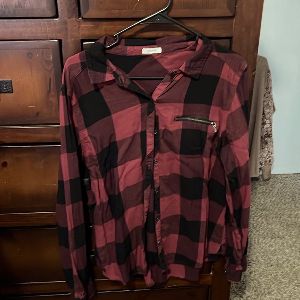 Plaid over shirt